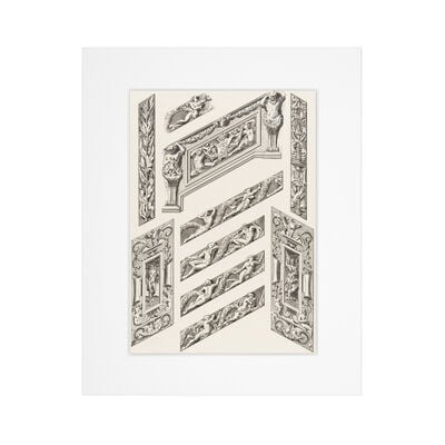 Decorative details of the West Staircase by John R. E. Watkins &ndash; 8 x 10&rdquo; mounted print